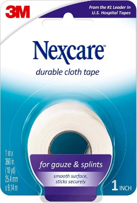 Picture of Nexcare Durapore Durable Cloth Tape, 1 Inch x 10 Yards, 1 Roll, Strong Adhesive First Aid Medical Tape, Breathable, Latex-Free, Hypoallergenic