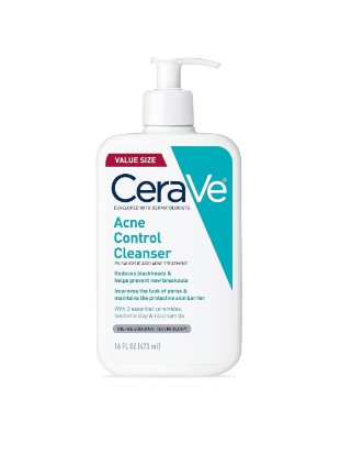 Picture of CeraVe Acne Control Cleanser, Face Wash with 2% Salicylic Acid, 16 oz | Skin Care with Niacinamide, Acne Face Wash, Acne Treatment For Face, Ceramides, Fragrance Free, Gentle, Oil Absorbing Clay