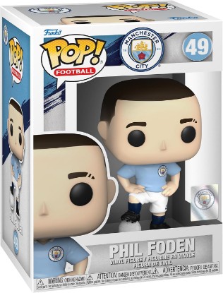 Picture of Funko POP! Football: Manchester City FC - Phil Foden | Official Sports Merch - Collectable Vinyl Figurine for Shelf Display - Birthday Gift Idea for Fans and Collectors