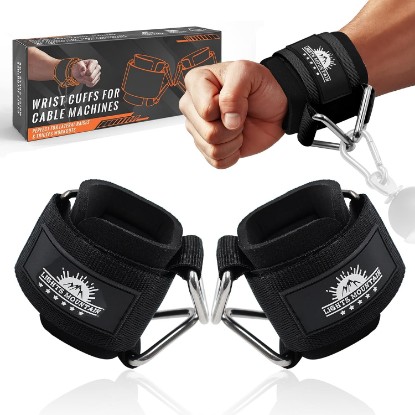 Picture of Wrist Cuffs for Cable Machines – Padded & Adjustable Straps for Lateral Raises, Tricep Pushdowns & Strength Training
