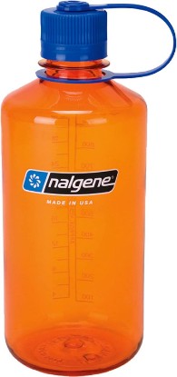 Picture of Nalgene Sustain Tritan BPA-Free Water Bottle Made with Material Derived from 50% Plastic Waste, 32 OZ, Narrow Mouth, Orange