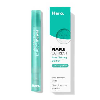 Picture of HERO COSMETICS Pimple Correct Acne Clearing Gel Pen, 0.34 Fl Oz | Maximum Strength 2% Salicylic Acid, Acne Treatment, for Current and Future Zits, Dermatologist Tested Formula
