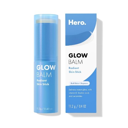 Picture of HERO COSMETICS Glow Balm Radiant Skin Stick, 0.4 Oz | For Dull Skin and Dryness; Delivers Instant Glow; With Vitamin E, Linoleic Acid and Ceramides