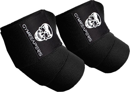 Picture of Gymreapers Weightlifting Elbow Wraps (1 Pair) - Flexible 40'' Elbow Compression Strap & Joint Support Brace - for Bench Press, Powerlifting, and Pressing