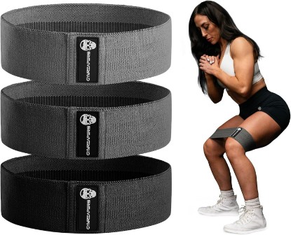 Picture of Hip Bands for Booty Workouts | Non Slip Fabric Band Set with 3 Levels - Resistance Bands for Legs & Hip - for Men & Women