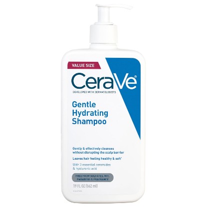 Picture of CeraVe Gentle Hydrating Shampoo with Hyaluronic Acid for Hair & Scalp, 19oz | Leaves Hair and Scalp Soft and Healthy-Looking with Ceramides, Niacinamide and A Color Safe Formula