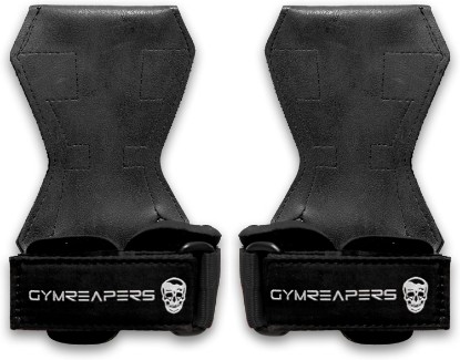 Picture of Gymreapers Weight Lifting Grips (Pair) for Heavy Powerlifting, Deadlifts, Rows, Pull Ups, with Neoprene Padded Wrist Wraps Support and Strong Rubber Gloves or Straps for Bodybuilding