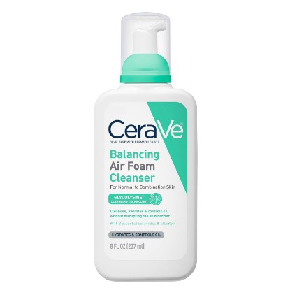 Picture of CeraVe Air Foam Face Wash, Hydrating Facial Cleanser, Combination Skin, 8oz | Foaming Facial Cleanser That Balances Combination Skin, Delivering 8-Hour Oil Control and 24-Hour Hydration
