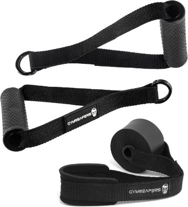Picture of Gymreapers Resistance Band Handle/Door Anchor Combo - Exercise Band at Home Workout - (1 Pair of Handles) - Used with Any Resistance Bands for Men and Wome