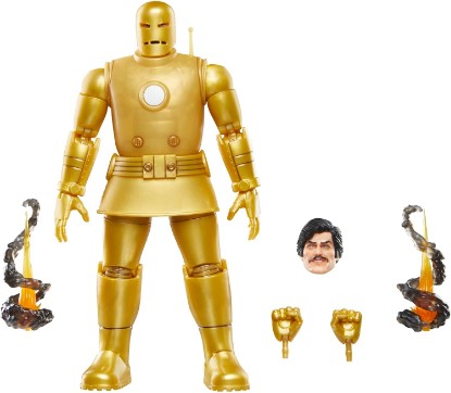 Picture of Marvel Legends Series Iron Man (Model 01 - Gold), Iron Man Comics Collectible 6-Inch Action Figure, Retro-Inspired Blister Card | Marvel Legends Retro 6 Inch Action Figure Iron Man Wave 1 - Iron Man (Model 01 - Gold)