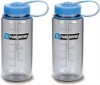 Picture of Nalgene Tritan 16oz Plastic Water Bottle Gray w/Blue Cap | Wide Mouth, 2-Pack