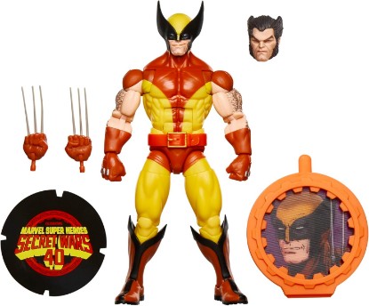 Picture of Marvel Legends Series Wolverine, X-Men Retro Marvel Comics Secret Wars Collectible 6 Inch Action Figure with Shield | Marvel Legends Retro 6 Inch Action Figure Secret Wars Wave 1 - Wolverine