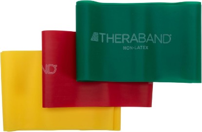Picture of THERABAND Resistance Bands Set, Elastic Bands for Exercise & Physical Therapy, Strength Training for Upper & Lower Body Fitness