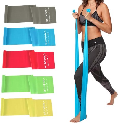Picture of Resistance Bands for Working Out, Physical Therapy, Exercise, Pilates, Yoga | Latex-Free Stretch Bands for Women or Men, Elastic Exercise Bands Set for Stretching, fitness, Rehab, Workout, Gym and Home OEKO-TEX STANDARD 100