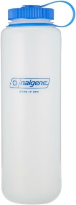 Picture of Nalgene HDPE Wide Mouth Water Bottle, Clear, 48 oz | BPA-Free, Durable & Lightweight, Leak Proof, Dishwasher Safe, Large Reusable Plastic Bottle for Hiking, Gym, Work & Travel