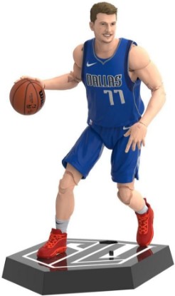 Picture of Starting Lineup Luka Doncic (Dallas Mavericks) Hasbro NBA Series 1 Action Figure | Action Figure, Extra Hands, Flight Stand, Exclusive Panini Trading Card
