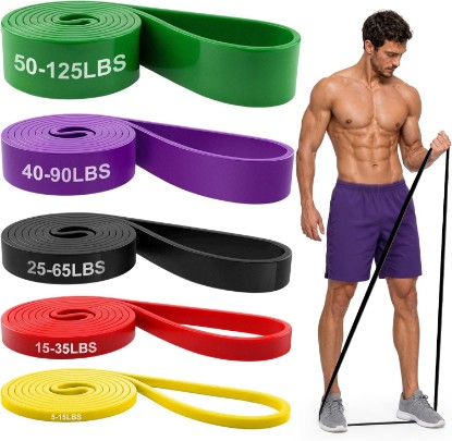 Picture of Renoj Resistance Bands for Working Out, 5 Levels Pull Up Assistance Bands Set for Workout, Exercise, Home Gym & Strength Training