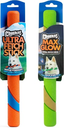 Picture of Chuckit! Ultra Fetch Stick Interactive Dog Toy, 12in, 2 Pack | Chuckit! Interactive Ultra Fetch Stick Dog Toy for Outdoor Day and Night Play, 12-In Bundle, 2 Pack