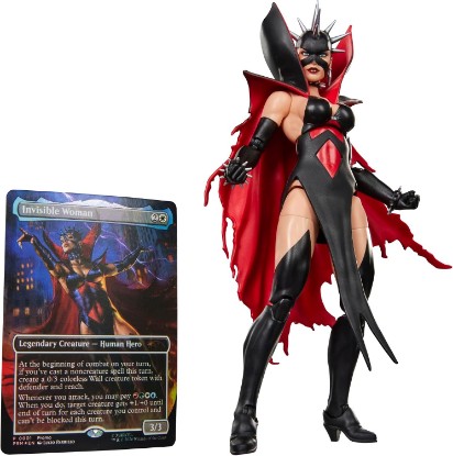 Picture of Marvel Legends Series Magic: The Gathering Malice (Sue Storm) | Marvel Super Heroes, Fantastic Four 6-Inch Action Figure Toy & Exclusive Foil Collectible Card Game Trading Card