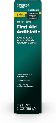Picture of Amazon Basic Care First Aid Triple Antibiotic Ointment, Treats Minor Cuts, Scrapes and Burns, 2 Ounces