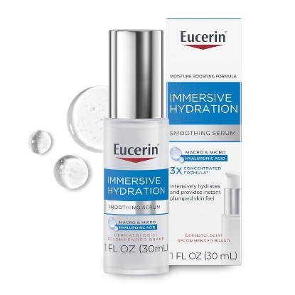 Picture of Eucerin Immersive Hydration Smoothing Face Serum, Ultra-Lightweight Hyaluronic Acid Serum Reduces the Look of Fine Lines and Wrinkles, 1 Fl Oz Bottle