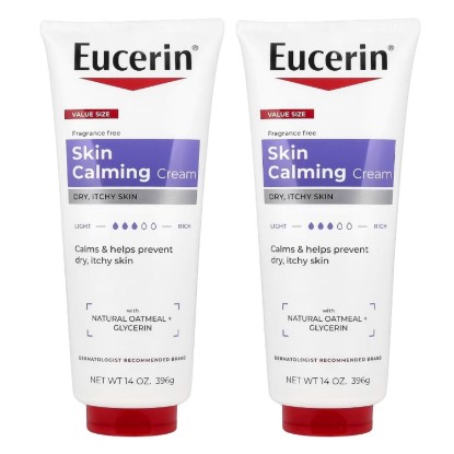 Picture of Eucerin Skin Calming Natural Oatmeal Enriched Creme 14 oz (Pack of 2) [Amazon-developed Certification] Compact by Design