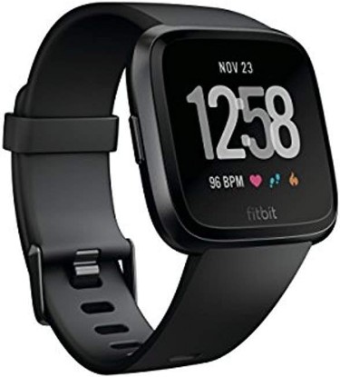 Picture of Fitbit Versa Smart Watch, Black/Black Aluminium, One Size (S & L Bands Included)