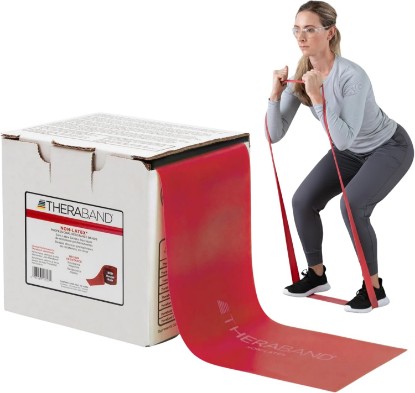 Picture of THERABAND Resistance Band, Gold, Max, 25-Yard Roll, Latex-Free, Elastic Band for Exercise, Physical Therapy, Yoga, Pilates, Stretching, Home Workouts, Color-Coded for Easy Resistance Levels