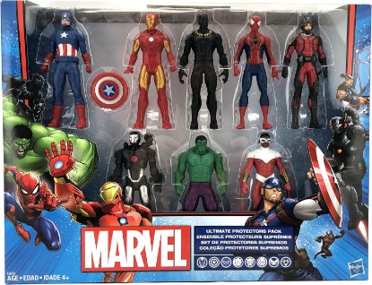Picture of Marvel Avengers Action Figures - Iron Man, Hulk, Black Panther, Captain America, Spider Man, Ant Man, War Machine & Falcon! (8)