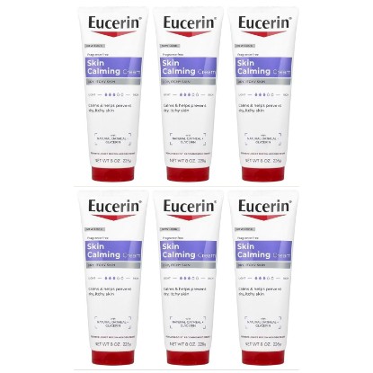 Picture of Eucerin Creme Skin Calming 8 Ounce Tube (Fragrance-Free) (236ml) (Pack of 6)