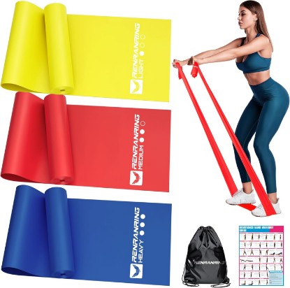 Picture of Resistance Bands for Working Out, Exercise Bands for Physical Therapy, Stretch, Recovery, Pilates, Rehab, Strength Training and Yoga Starter Set ISCC PLUS