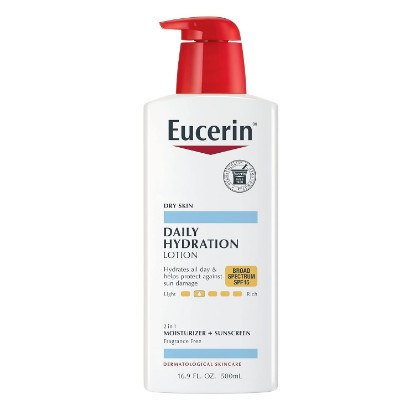 Picture of Eucerin Daily Hydration Moisturizer & Sunscreen Lotion SPF 15 16.9 oz (Pack of 5) [Amazon-developed Certification] Compact by Design