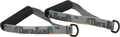 Picture of THERABAND Resistance Band Handles, Attachments for Resistance Bands and Tubing, Pair of Foam Grip Pull Handles for Lower and Upper Body Exercises, Pilates, Yoga, Home Workouts Without Weights