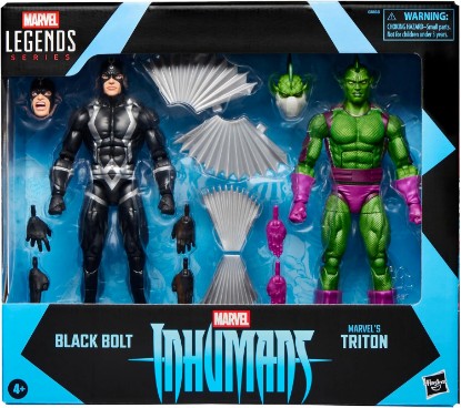 Picture of Marvel Legends Series Inhumans Black Bolt & Triton Two-Pack, 2 Fantastic Four Comics-Inspired Collectible 6-Inch Scale Action Figures | Marvel Legends Inhumans 6 Inch Action Figure 2-Pack - Black Bolt & Triton