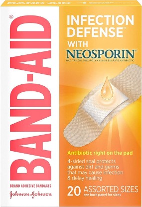 Picture of Band-Aid With Neosporin Bandages Assorted Sizes 20 Each ( Packs of 5)