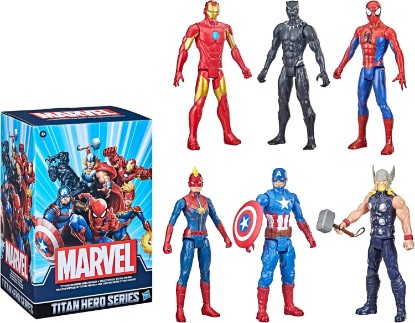 Picture of Marvel Titan Hero Series Action Figure Multipack, 6 Action Figures, 12-Inch Toys, Inspired By Marvel Comics, For Kids Ages 4 And Up (Amazon Exclusive)