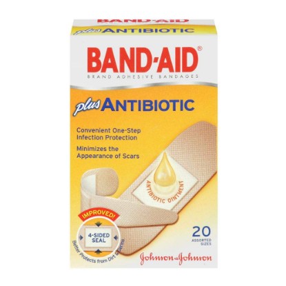 Picture of Band-Aid Adhesive Bandages Plus Antibiotic, Assorted Sizes, 20 Count