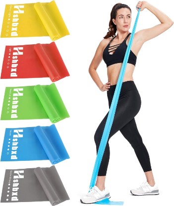 Picture of Resistance Bands Set for Physical Therapy, Rehab, Yoga and Pilates | Latex-Free elastic exercise bands suitable for rehab, yoga, Pilates, gym workouts, stretching, and home exercise OEKO-TEX STANDARD 100