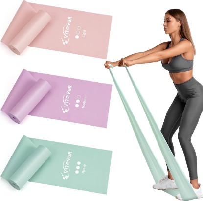 Picture of Stretch Bands for Exercise, Resistance Bands for Working Out, Exercise Bands for Physical Therapy, Pilates, Rehab, Stretch, Strength Training and Yoga Starter Set