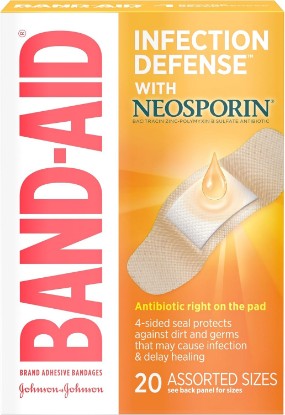 Picture of Band-Aid Brand Bandages with Neosporin Antibiotic Ointment, Assorted Sizes, 20 Count ( Pack Of 6 )