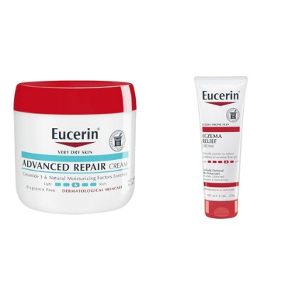 Picture of Eucerin Advanced Repair 16 Oz Body Cream Eczema Relief 8 Oz Cream Bundle