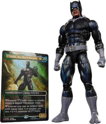 Picture of Marvel Legends Series Magic: The Gathering Black Panther (Amazon Exclusive) | Marvel Super Heroes, 6-Inch Action Figure Toy & Exclusive Foil Collectible Card Game Trading Card