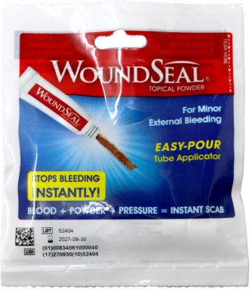Picture of WoundSeal Topical Powder Wound Care First Aid for Cuts, Scrapes and Abrasions Single Use, 4 count (Packaging May Vary)
