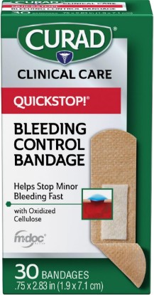 Picture of CURAD QuickStop! Flex-Fabric Bandages, 0.75x2.83 Inch, 30/Box, One Box
