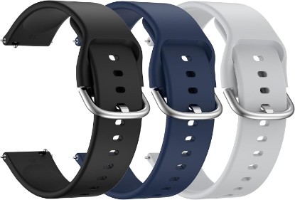 Picture of 3-PACK Bands for Withings ScanWatch 2 38mm/ScanWatch Light/Steel HR 36mm/Withings Move/Move ECG/Steel Watch Bands, 18mm Soft Silicone Sport Replacement Strap for Women Men