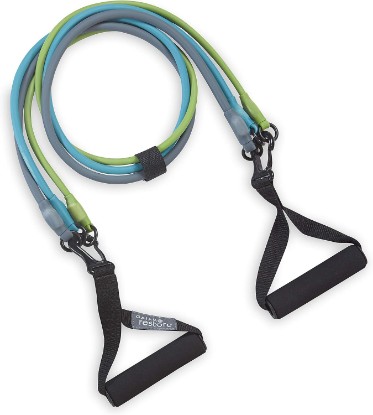Picture of Gaiam 3-in-1 Resistance Band Kit with Comfort-Grip Handles and Interchangeable Strength Bands for High Intensity Training
