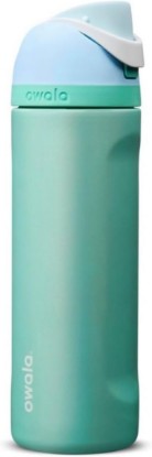 Picture of Owala FreeSip Insulated Water Bottle 24 fl oz Morning Dew | Stainless Steel, Double-Wall Insulated, Built-In Straw, Flip-Top Lid, Leak-Resistant