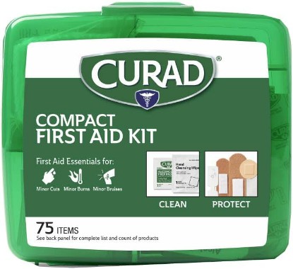 Picture of Curad Compact First Aid Kit, Green 75 Items, 1 Each