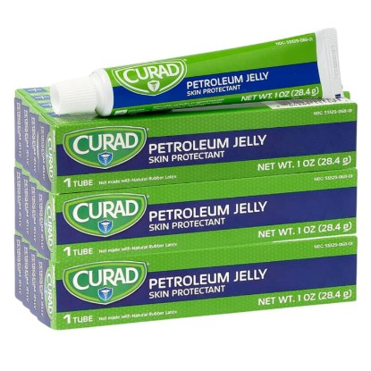 Picture of Curad Petroleum Jelly Skin Protectant, Ointment for Dry Cracked Skin, 1 oz Tube (12 Pack)