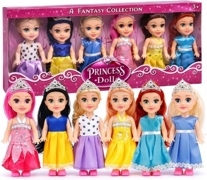 Picture of Liberty Imports Little Royal Princess Toddler Dolls with Dresses, Girls Imaginative Pretend Play Small Dolls Party Favors Collection (Princess)